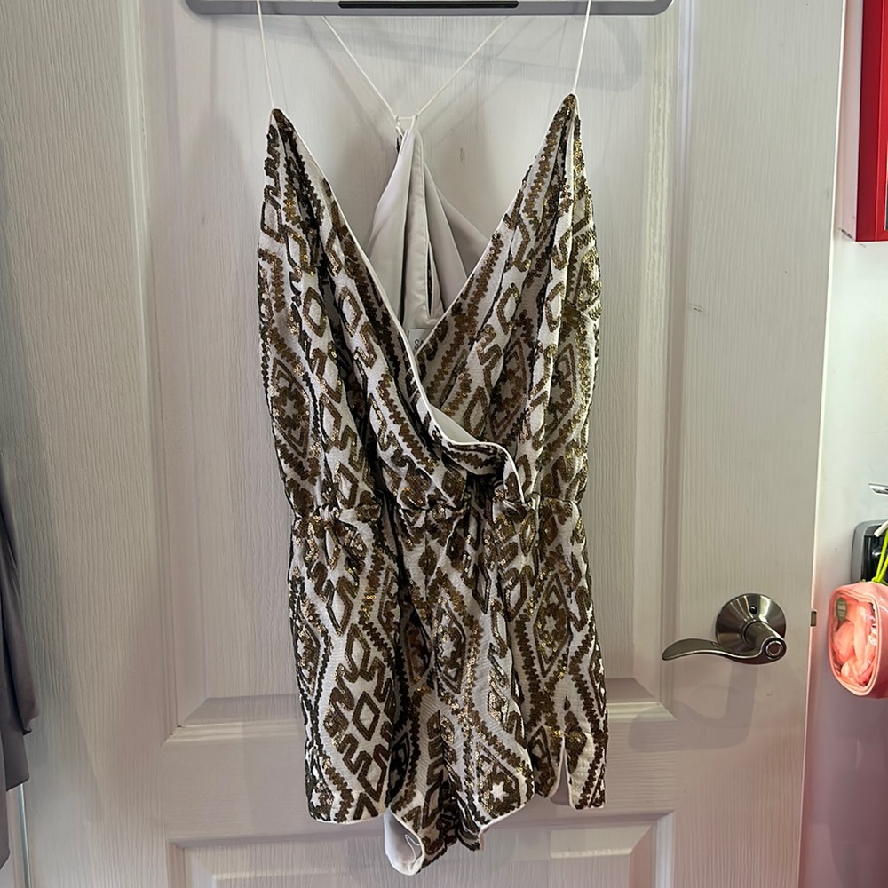 SAYLOR gold sequin romper